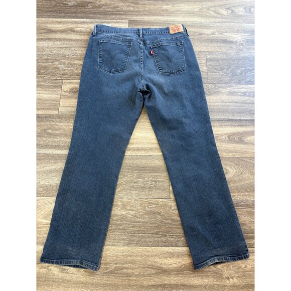 LEVI'S 505 STRAIGHT LEG BLUE DENIM JEANS WOMENS SIZE 16 W33 L30 STRETCH - Picture 3 of 11